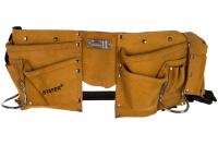 Пояс STAYER 'MASTER' для инструментов, кожаный, 10 карманов, 2 скобы 38510