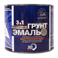 Грунт-эмаль 3в1 быстросохнущая 30мин Белая 1,9кг