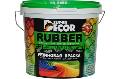 Резиновая краска SUPER DECOR №14 изумруд 1кг