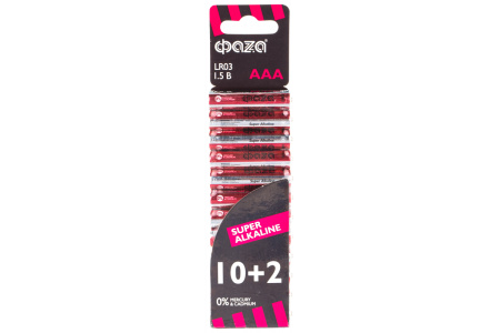 Элемент питания Super Alkaline LR03 SBL-(10+2) ААА ФАЗА