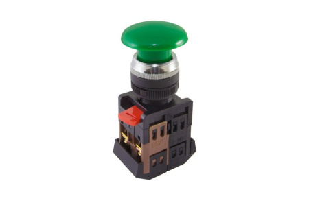 Кнопка MP1-20G в сборе d22мм 1з+1р зеленая TDM
