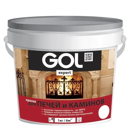 Краска д/печей и каминов бел,3л GOL expert