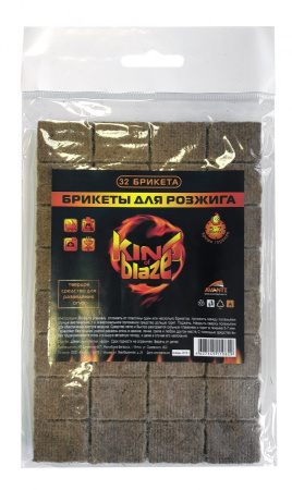 Брикеты д/розжига 32шт/уп, цена за уп (древесина+парафин) King of Blaze КВ-829